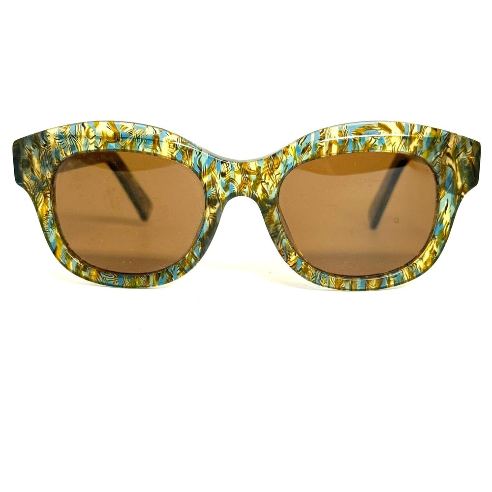 eyebobs Handmade Sunglasses Multi Color Blue Gold Brown Square Frames 23422